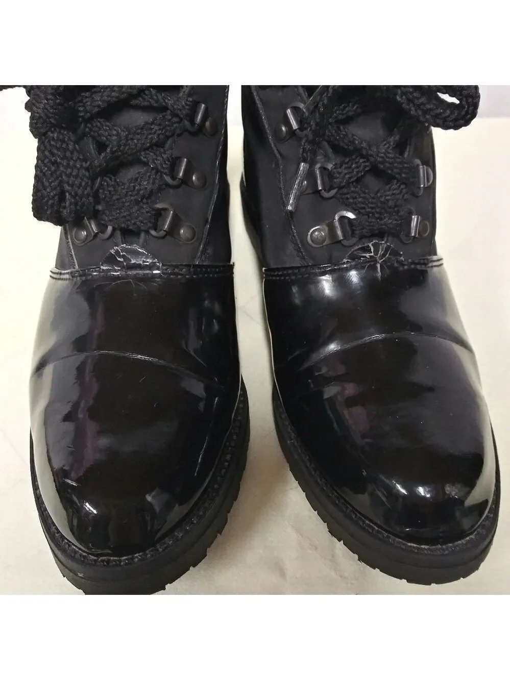 Sporto Insulated Black Leather Almond Toe Lace Up Low Heel Winter Ankle Boot
